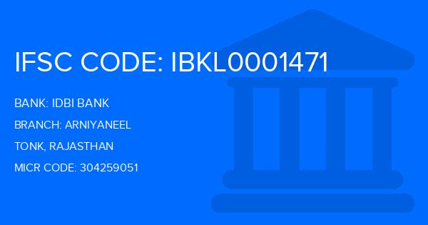 Idbi Bank Arniyaneel Branch IFSC Code