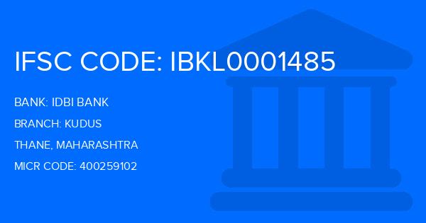 Idbi Bank Kudus Branch IFSC Code