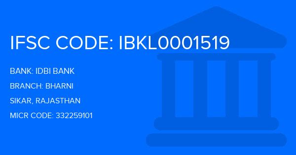 Idbi Bank Bharni Branch IFSC Code