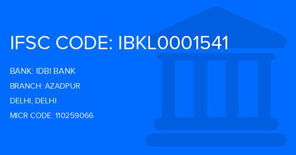 Idbi Bank Azadpur Branch IFSC Code