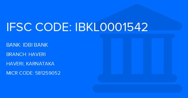 Idbi Bank Haveri Branch IFSC Code