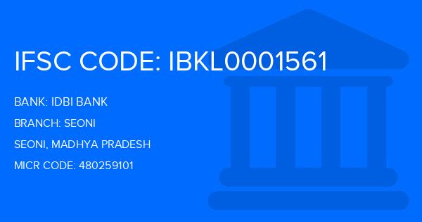 Idbi Bank Seoni Branch IFSC Code