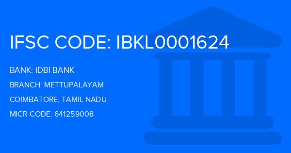 Idbi Bank Mettupalayam Branch IFSC Code