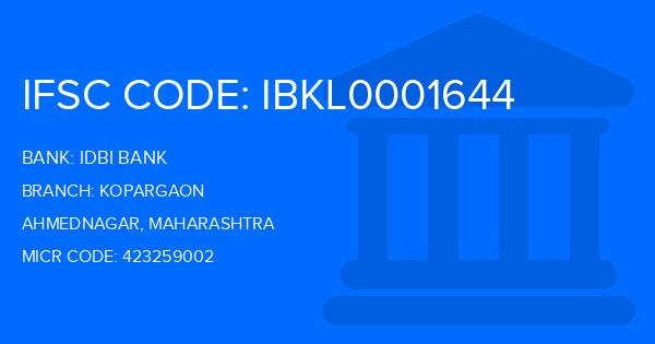 Idbi Bank Kopargaon Branch IFSC Code