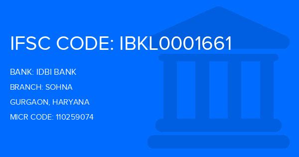 Idbi Bank Sohna Branch IFSC Code