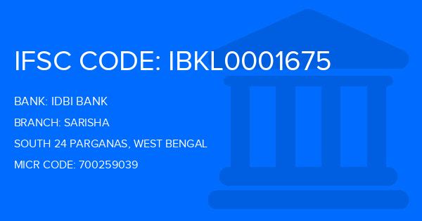 Idbi Bank Sarisha Branch IFSC Code