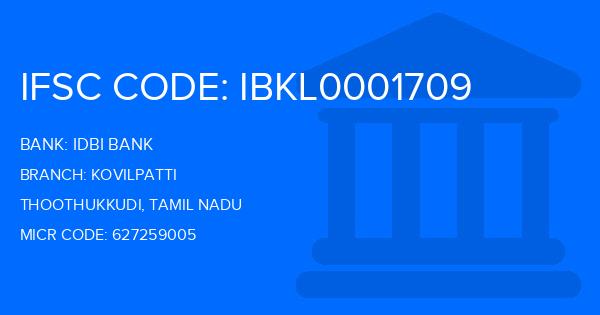 Idbi Bank Kovilpatti Branch IFSC Code