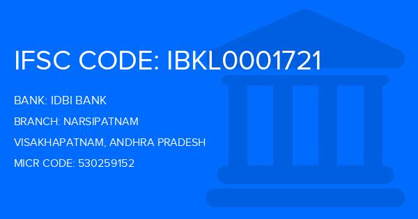 Idbi Bank Narsipatnam Branch IFSC Code