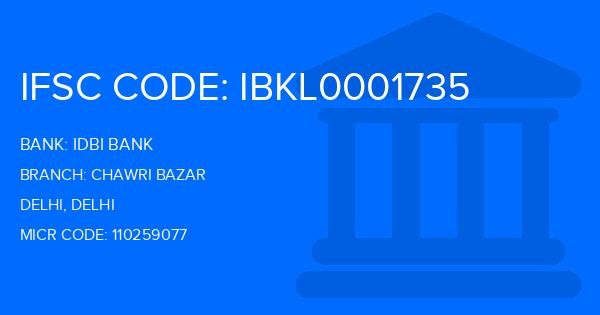 Idbi Bank Chawri Bazar Branch IFSC Code