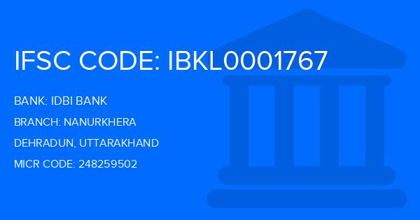 Idbi Bank Nanurkhera Branch IFSC Code