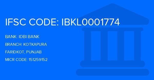 Idbi Bank Kotkapura Branch IFSC Code