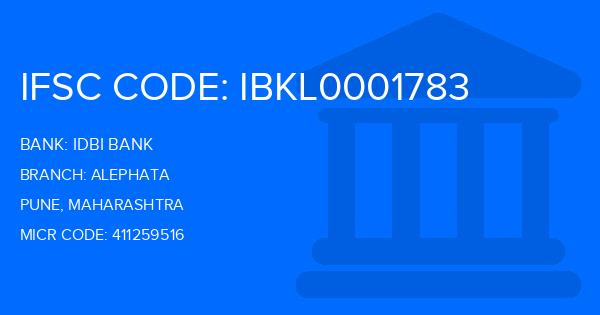 Idbi Bank Alephata Branch IFSC Code