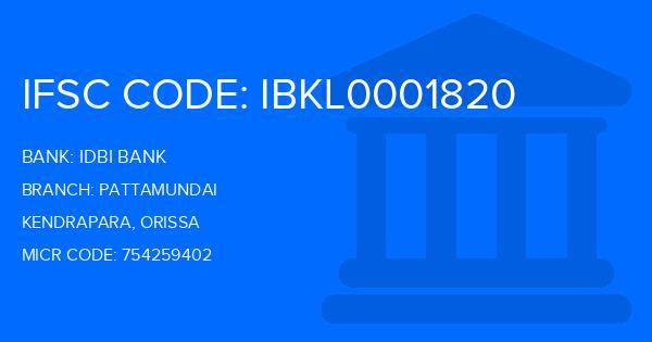 Idbi Bank Pattamundai Branch IFSC Code