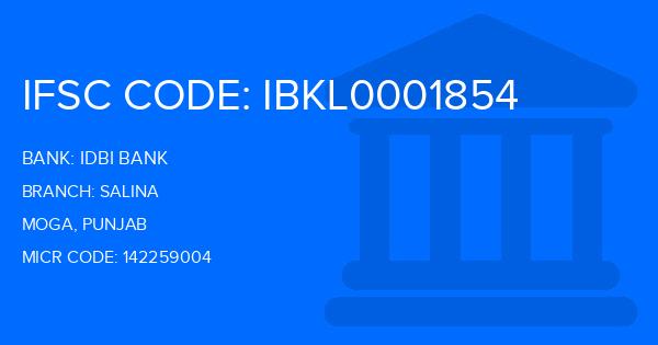 Idbi Bank Salina Branch IFSC Code