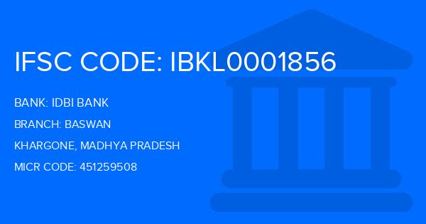 Idbi Bank Baswan Branch IFSC Code
