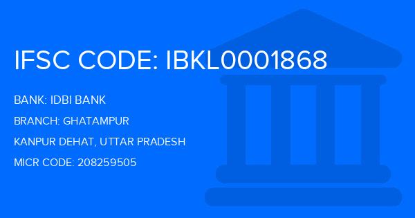 Idbi Bank Ghatampur Branch IFSC Code