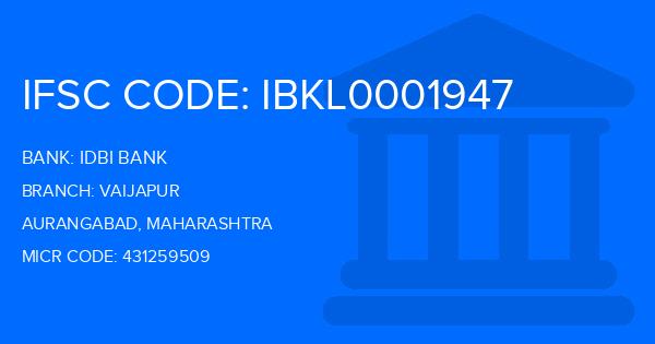 Idbi Bank Vaijapur Branch IFSC Code