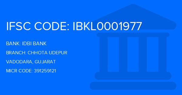Idbi Bank Chhota Udepur Branch IFSC Code