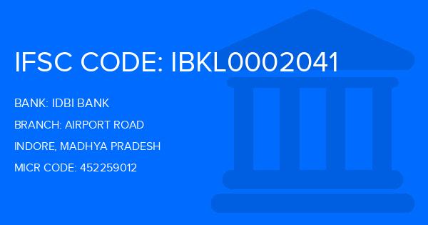 Idbi Bank Airport Road Branch IFSC Code