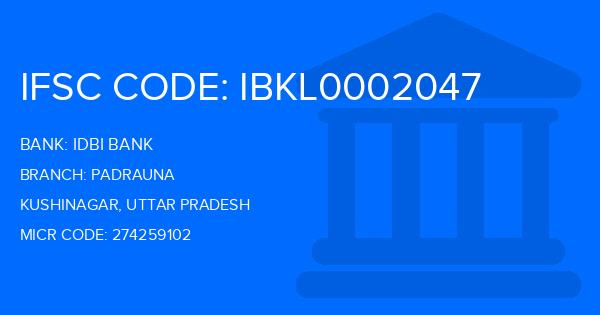 Idbi Bank Padrauna Branch IFSC Code