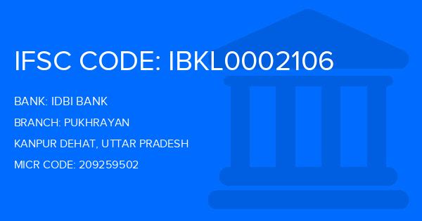 Idbi Bank Pukhrayan Branch IFSC Code