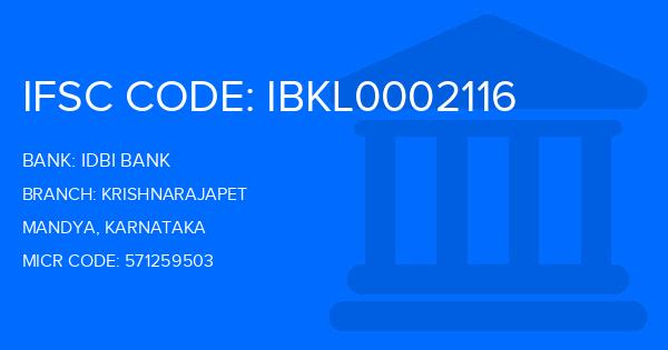 Idbi Bank Krishnarajapet Branch IFSC Code