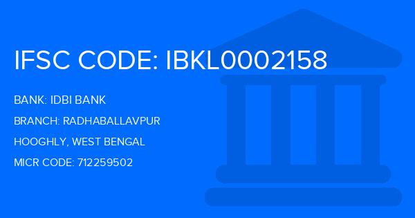 Idbi Bank Radhaballavpur Branch IFSC Code