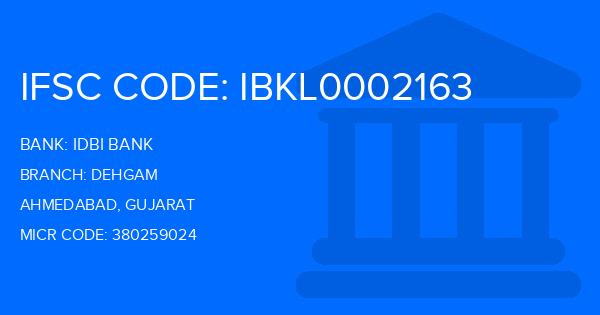 Idbi Bank Dehgam Branch IFSC Code