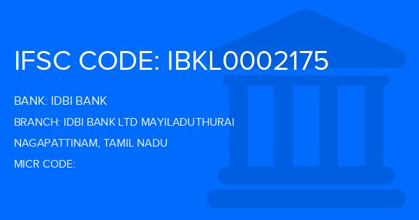 Idbi Bank Idbi Bank Ltd Mayiladuthurai Branch IFSC Code