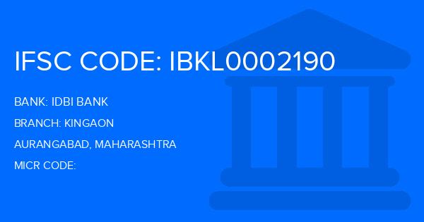 Idbi Bank Kingaon Branch IFSC Code