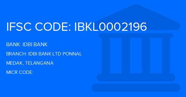 Idbi Bank Idbi Bank Ltd Ponnal Branch IFSC Code