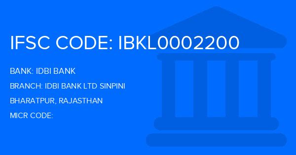 Idbi Bank Idbi Bank Ltd Sinpini Branch IFSC Code