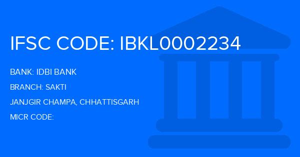 Idbi Bank Sakti Branch IFSC Code