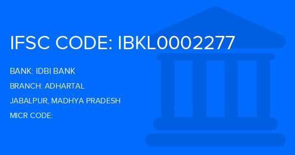 Idbi Bank Adhartal Branch IFSC Code