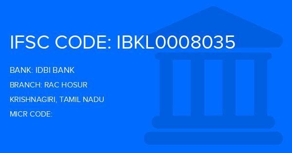 Idbi Bank Rac Hosur Branch IFSC Code