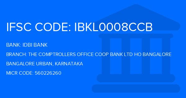 Idbi Bank The Comptrollers Office Coop Bank Ltd Ho Bangalore Branch IFSC Code