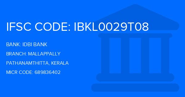 Idbi Bank Mallappally Branch IFSC Code