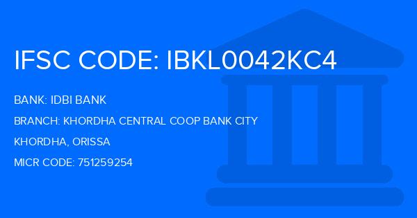 Idbi Bank Khordha Central Coop Bank City Branch IFSC Code