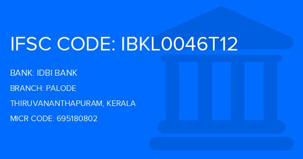 Idbi Bank Palode Branch IFSC Code