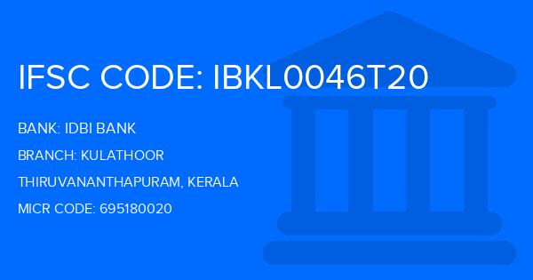 Idbi Bank Kulathoor Branch IFSC Code