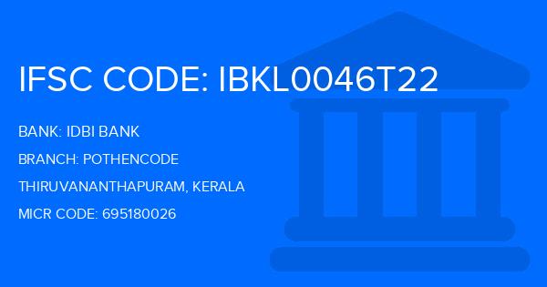 Idbi Bank Pothencode Branch IFSC Code