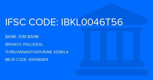 Idbi Bank Pallickal Branch IFSC Code