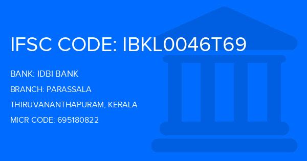 Idbi Bank Parassala Branch IFSC Code