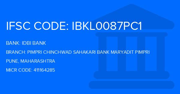 Idbi Bank Pimpri Chinchwad Sahakari Bank Maryadit Pimpri Branch IFSC Code