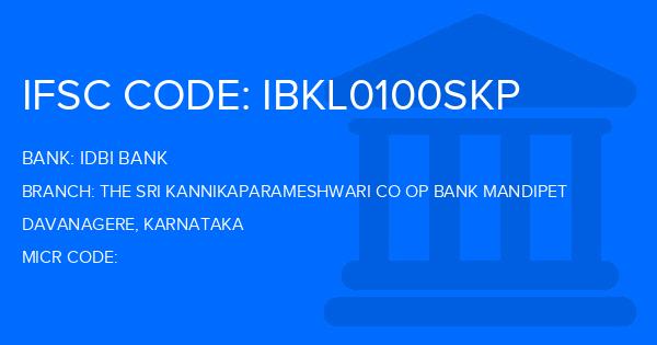 Idbi Bank The Sri Kannikaparameshwari Co Op Bank Mandipet Branch IFSC Code