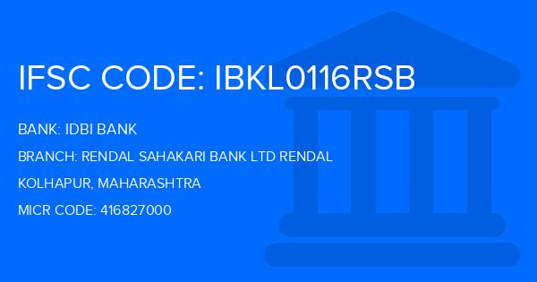 Idbi Bank Rendal Sahakari Bank Ltd Rendal Branch IFSC Code