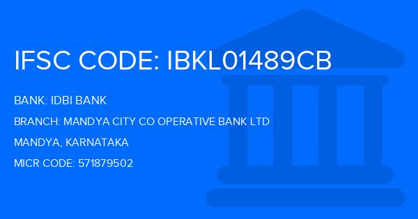 Idbi Bank Mandya City Co Operative Bank Ltd Branch IFSC Code
