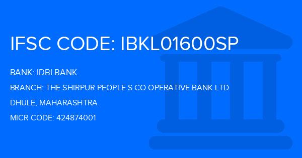 Idbi Bank The Shirpur People S Co Operative Bank Ltd Branch IFSC Code