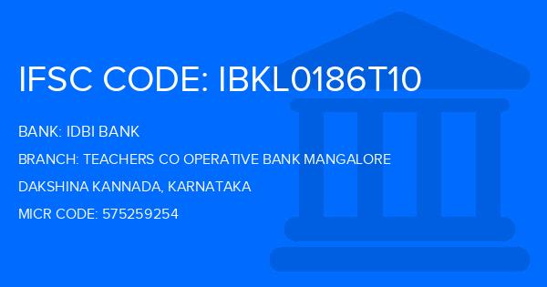 Idbi Bank Teachers Co Operative Bank Mangalore Branch IFSC Code
