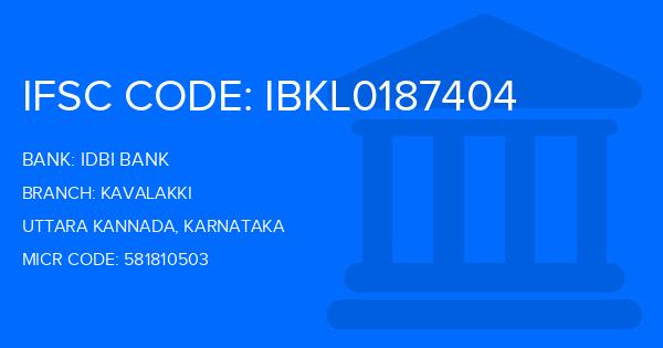 Idbi Bank Kavalakki Branch IFSC Code